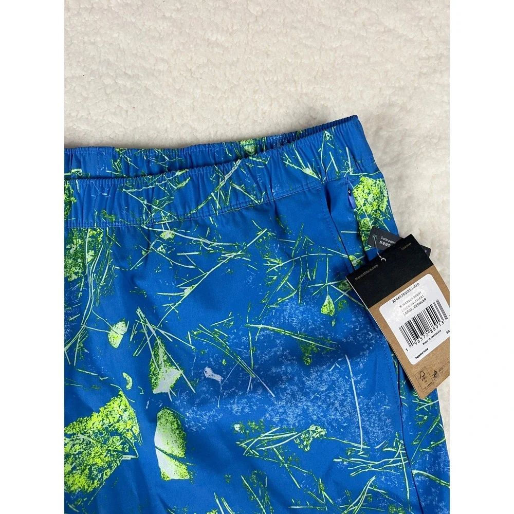 The North Face Mens‎ Wander Short Graphic Print Blue Green Size L NFOA535QIREG